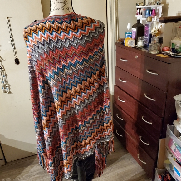 Multi-Color Poncho - Picture 3 of 7